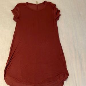 Dark red t-shirt dress